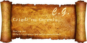 Czigány Gergely névjegykártya
